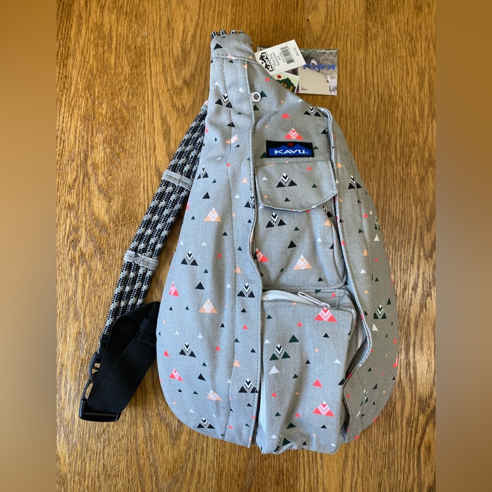 Kavu Sling Bag - Gray with Multicolor Accents